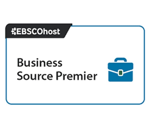EBSCOhost Business Source Premier logo featuring text and a blue briefcase icon inside a rounded rectangle.
