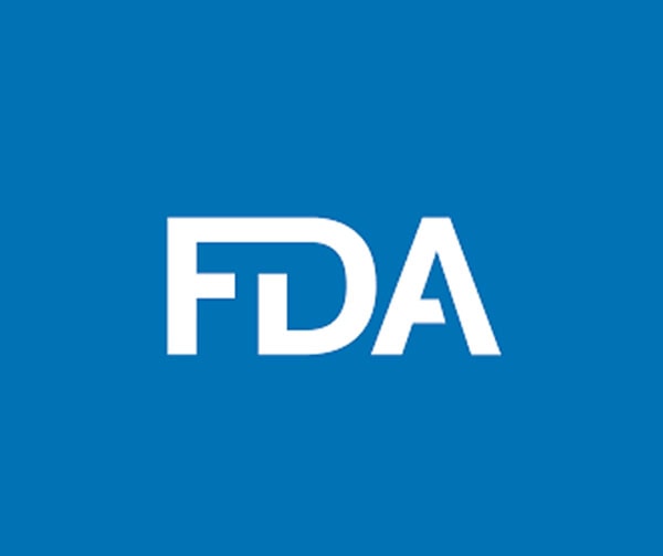 White letters “FDA” in a bold, modern font are centered on a solid blue background. This is the logo for the U.S. Food and Drug Administration.