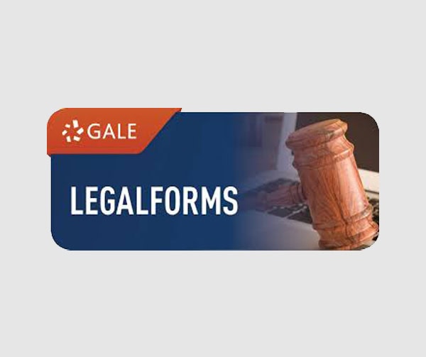 A graphic with the GALE logo and the word LEGALFORMS next to an image of a wooden judges gavel resting on a sound block.