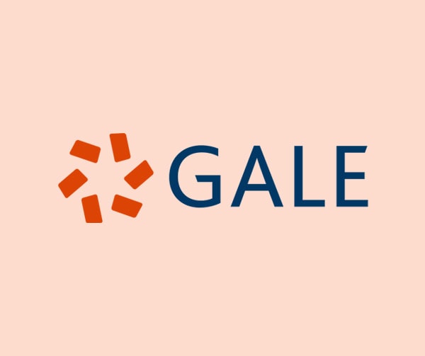 The image shows the GALE logo with the word GALE in dark blue capital letters next to an orange geometric design resembling a circular star, all on a light peach background.