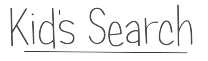 The words Kids Search are written in a casual, playful font above a thin, slightly curved horizontal line.