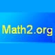 The image shows the text Math2.org in bold yellow letters against a blue gradient background.
