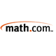 Logo for math.com, featuring the text “math.com” in black and orange letters, with an orange curved swoosh above and to the left of the text on a white background.