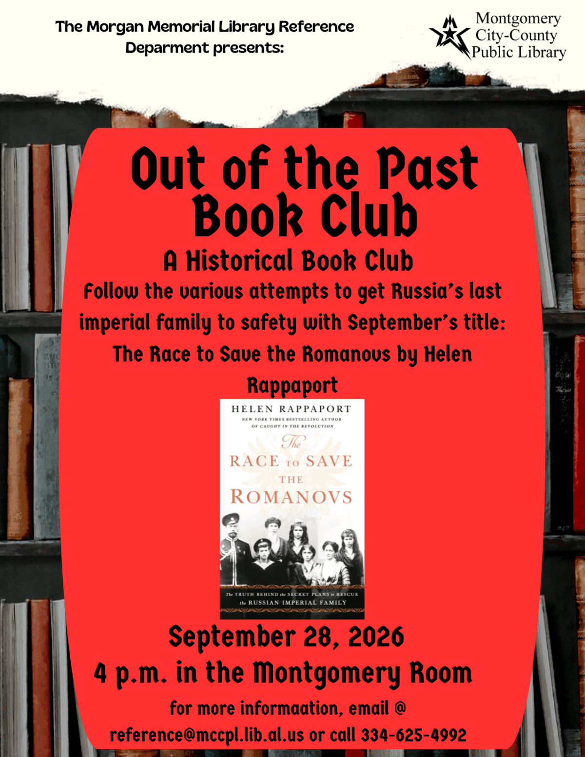  out of the past book club flyer september 2026 (4.25 x 5.5 in)