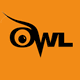 A stylized black owl logo on an orange background, with the owls face forming the letter O in the word OWL.